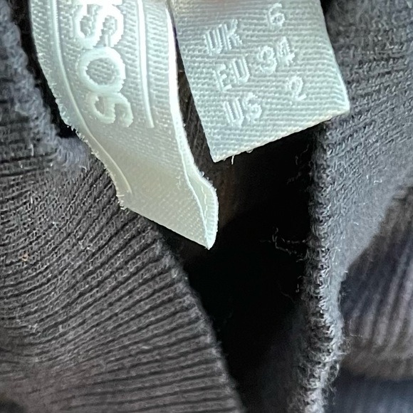 ASOS Ribbed Bodycon Mock Neck Dress Black size 2 Preowned mini - Picture 2 of 6